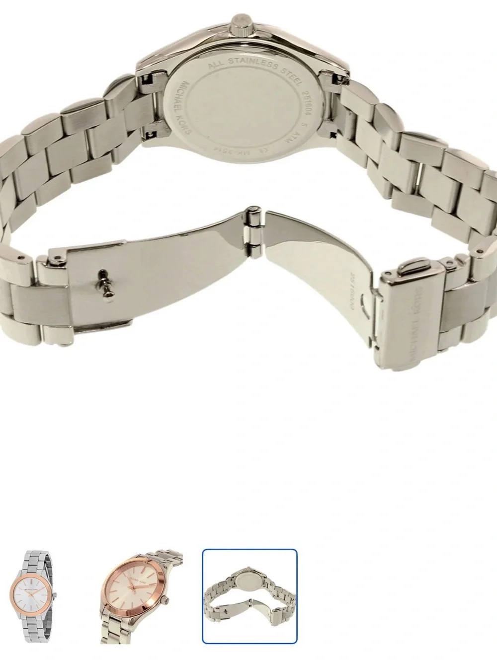 Michael Kors Two-Tone Silver and Rose Gold Bracelet Watch